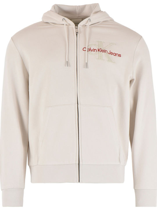 Calvin Klein Hooded Cardigan Chalk