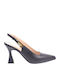 Leather Heels with High Heel Black