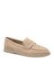 Δερμάτινα Γυναικεία Loafers σε Μπεζ Χρώμα