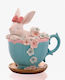Blue Polyresin Bunny Cup 15.5cm