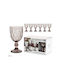 General Trade Crystal Pink Set 6 Pcs Glass Wine Glass Stem 260 Ml