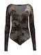 Guess Damen-Bodysuit Leopard mit Spitze