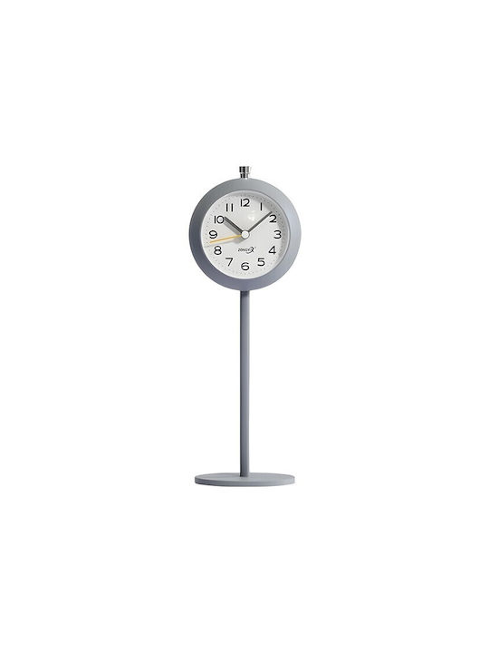 Tall Clock Кръгъл Настолен Будилник С Поставка Сив