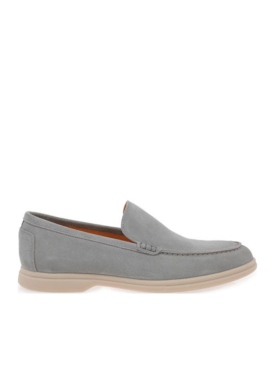 Isaac Roma Δερμάτινα Ανδρικά Loafers σε Γκρι Χρώμα