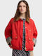 Short Women's Jacket for Winter Red