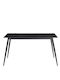 Berto Dining Room Table Metal Black 140x80x75cm