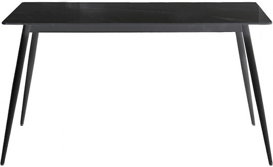Berto Dining Room Table Metal Black 140x80x75cm