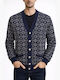 Herren Gestrickte Fleecejacke mit Buttons Blau