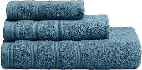 Adam Home Set of Towels 3 Pcs Blue Weight 600gr/m² Adam Home Set of Towels 3 Pcs Blue Weight 600gr/m²