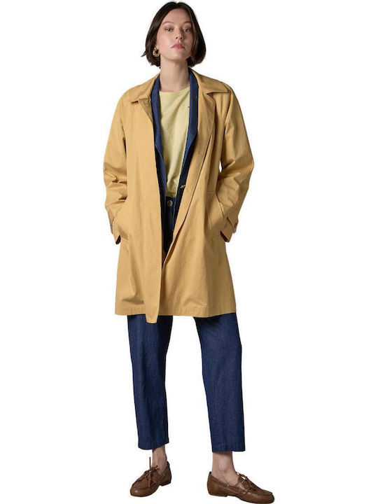 Passager Γυναικεία Κίτρινη Καμπαρντίνα Oversized
