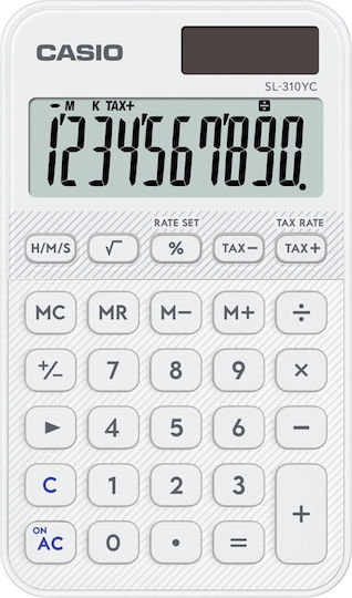 Casio Αριθμομηχανή Λογιστική 10 Ψηφίων σε Λευκό Χρώμα