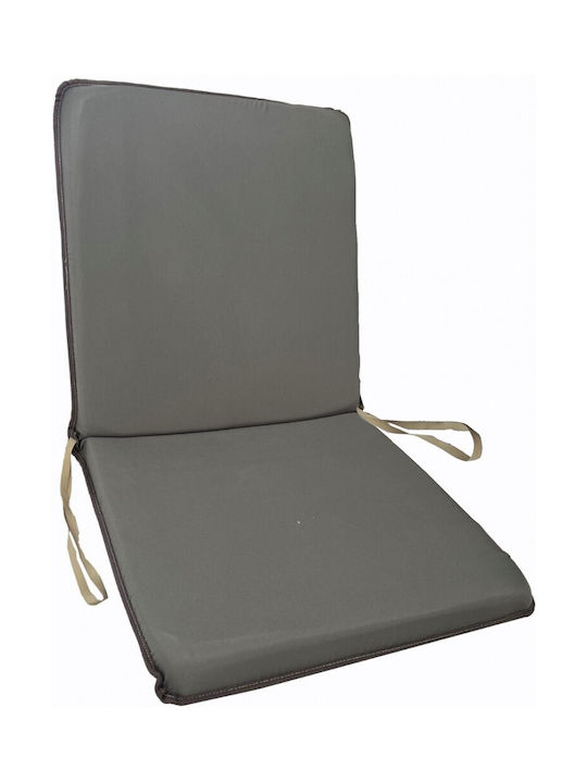 Mega Bazaar Garden Chair Cushion with Backrest Gray 42x92cm