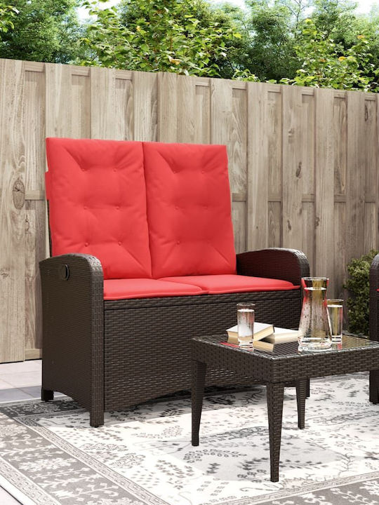 Rattan Gartenbank mit Kissen 105x59x93cm