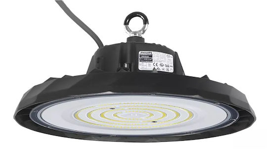 Powertech Bell Light 100W Cool White 15000lm with Built-in LED Black Ø30xH11cm