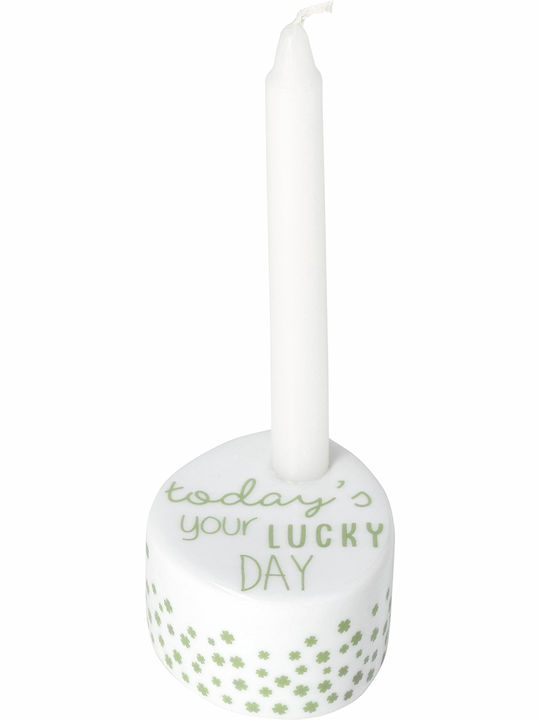 Raeder Porcelain Candle Holder In Green Colour 6cm