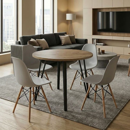 Esszimmermöbel-Set mit 4 Stücken 90x90cm
