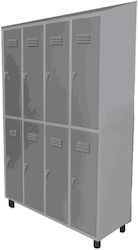 Inox Production Μεταλλικό Ερμάριo 45x33x200εκ. με 1 Σειρά Πόρτα & με Κεκλιμένη Οροφή
