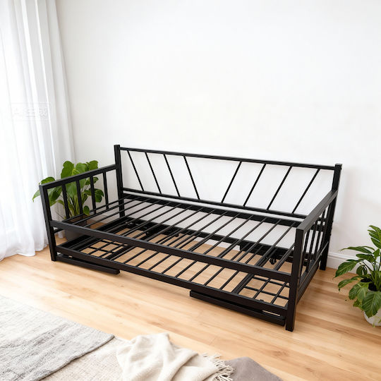 Remmie Καναπές Κρεβάτι Μονό για Στρώμα 90x190cm Μαύρο Remmie Καναπές Κρεβάτι Μονό για Στρώμα 90x190cm Μαύρο
