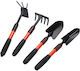 Set 4 Unelte de Grădină Alista Home Mâner Extensibil Pregătire Sol Îngrijire Plante Material Oțel Carbon Negru