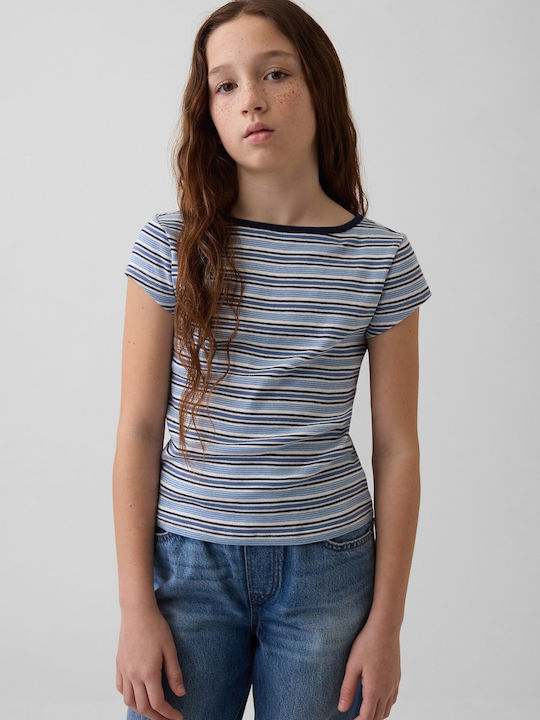 Kinderoberteile T-Shirt Blau Streifen