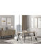 No 5 Dining Table Wooden with Metal Frame Ash Grey 158.5x90x78cm