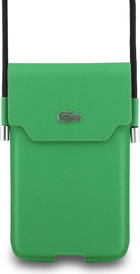 Lacoste Pvc Iconic Petit Pique Metal Logo Phone Pouch Xl Green Lcpsp17xplan