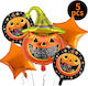 Set 5 Baloane Halloween Folie Portocalii Jumbo 87 cm