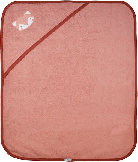 Energiers Baby Hooded Bath Towel Pink 80x80cm