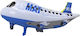Balon Zi De Naștere Avion Folie Jumbo Alb 82.5 cm