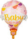 Balon Nașterea Unui Copil Folie Jumbo Roz 80 cm