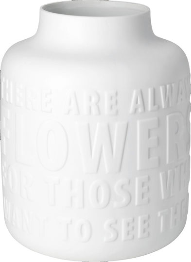 Raeder Decorative Porcelain Vase World Of Words White H21.4cm