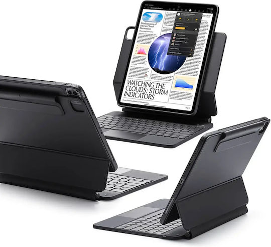 ESR Rebound Magnetic Flip Cover With Keyboard In English US Black (iPad Air 13" 2024/2025/2026)