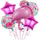 Set 5 Baloane Zi De Naștere Flamingo Folie Roz Jumbo 90 cm