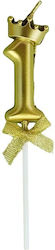 Number 1 Cake Candle Crown Design Gold Alista Home Party