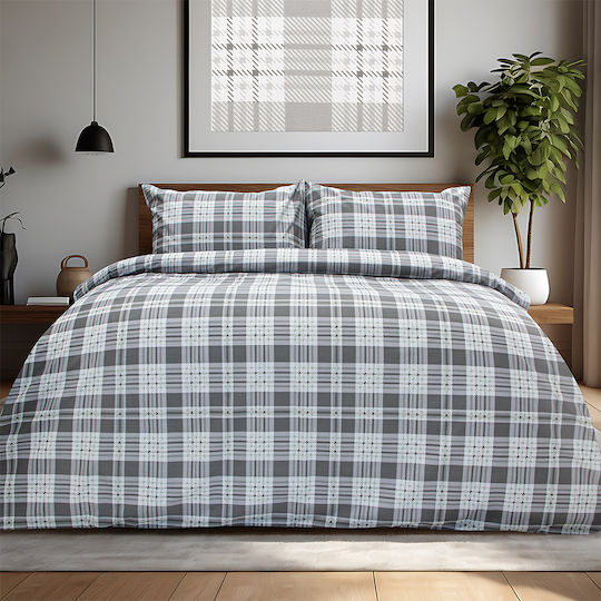 Lino Home Σετ Μονό 3τμχ 170x260εκ. Γκρι Lino Home Σετ Μονό 3τμχ 170x260εκ. Γκρι