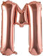 Letter M Foil Jumbo Rose Gold 80cm