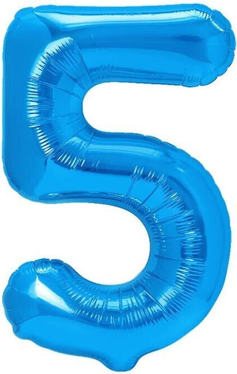 Number 5 Foil Jumbo Blue 100cm