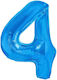 Number 4 Foil Jumbo Blue 100cm