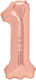 Număr 1 Folie Rose Gold 40 cm