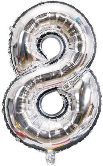 Αριθμός 8 Foil Jumbo Ασημί 81εκ.