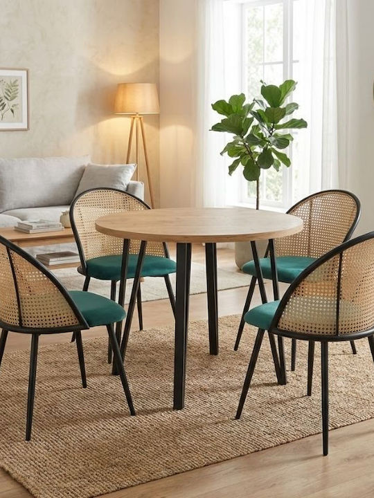 Dining Room Set Xana - Jacob With 4 Chairs 90x90cm