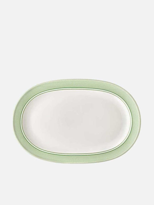 Schonwald Schonwald Servierplatte Oval aus Porzellan Grüne 26x18cm