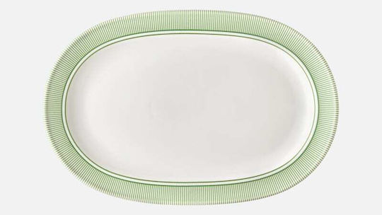 Schonwald Schonwald Servierplatte Oval aus Porzellan Grüne 33x23cm