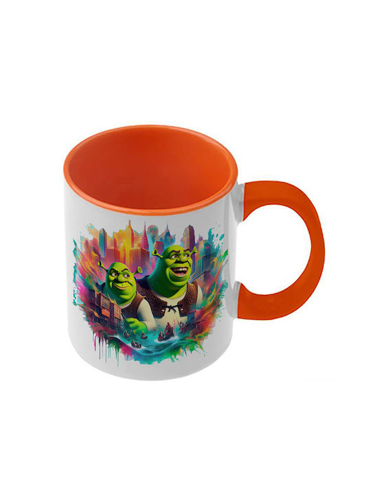 Shrek Tasse Orange Mit Griff Innen