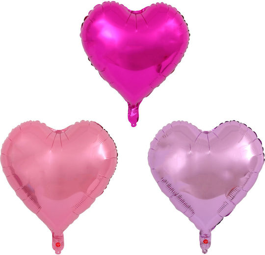 Set 3 Herzfolie Luftballons Rosa 45cm