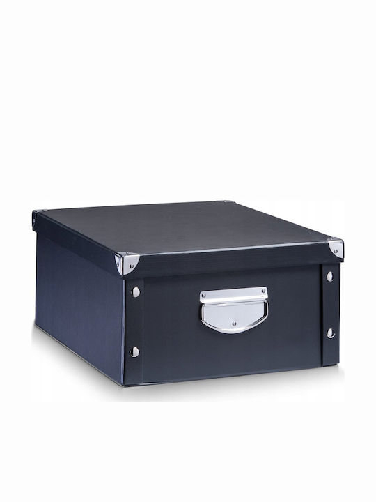 Zeller Paper Storage Box with Lid Black 40x33x17cm