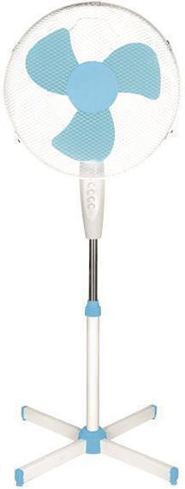 Eurolamp Ανεμιστήρας Ορθοστάτης 60W Διαμέτρου 41cm Λευκό – Μπλε