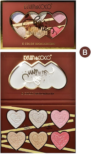 Paletă Highlighter Alista Home 6 Nuanțe Be Mine Culori Calde Dreptunghiular 140 G Durată de Valabilitate 24 Luni 17.4x11.5x1.3 Cm Variantă B Rose