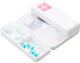 Medicine Storage Box 7 Individually Sealed Compartments Foldable Portable Alista Home White Red