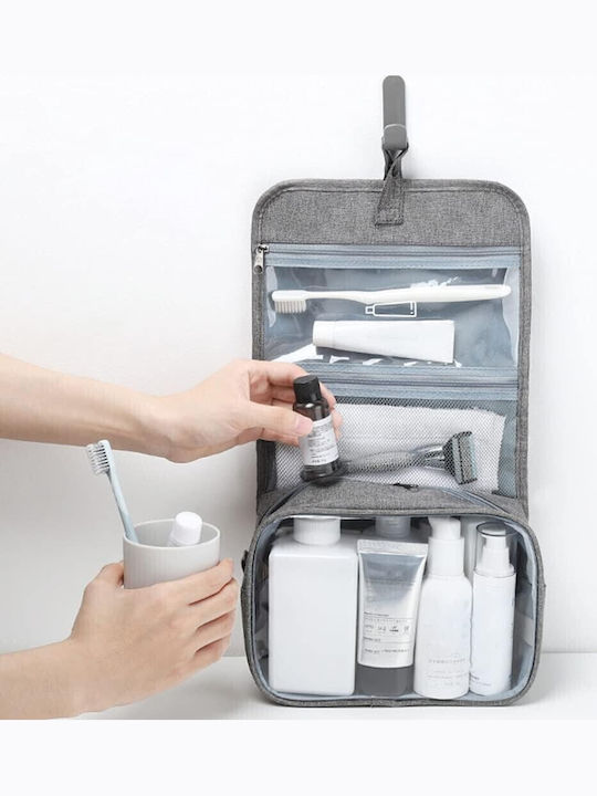Geantă Cosmetică De Călătorie Alista Home Material Canvas Impermeabil 3 Compartimente Cu Agățătoare Gri 47 X 28 X 20 Cm Geantă Cosmetică De Călătorie Alista Home Material Canvas Impermeabil 3 Compartimente Cu Agățătoare Gri 47 X 28 X 20 Cm